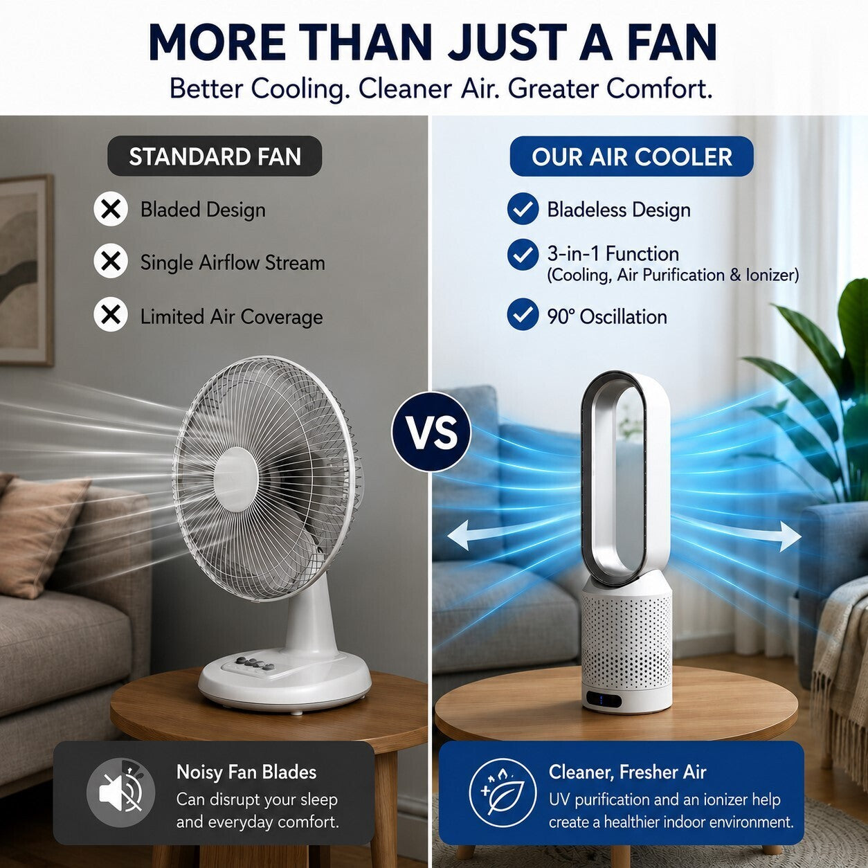 ARCTIC AIR Bladeless Quiet Tower Fan