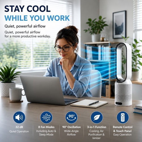ARCTIC AIR Bladeless Quiet Tower Fan