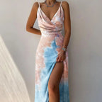 Abigail - Women’s Maxi Dress with V-Neckline and Side Slit