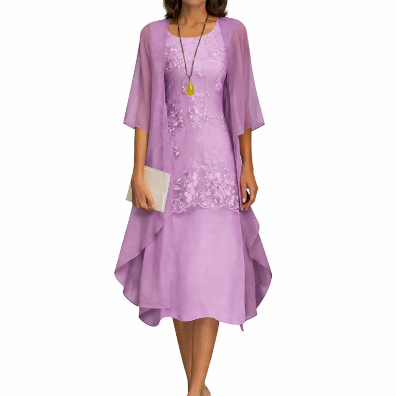 Addison - Women's Floral Lace Midi Dress