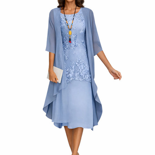 Addison - Women's Floral Lace Midi Dress