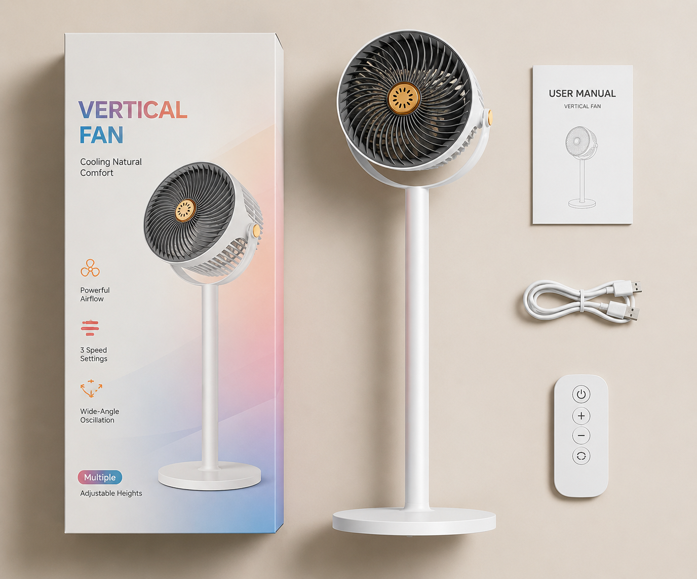 Adjustable Standing Fan with Oscillation – Quiet Air Circulator
