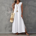 Allison - Women's Relaxed Fit Maxi Dress with Side Slit