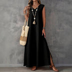 Allison - Women's Relaxed Fit Maxi Dress with Side Slit