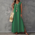 Allison - Women's Relaxed Fit Maxi Dress with Side Slit