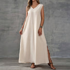 Allison - Women's Relaxed Fit Maxi Dress with Side Slit