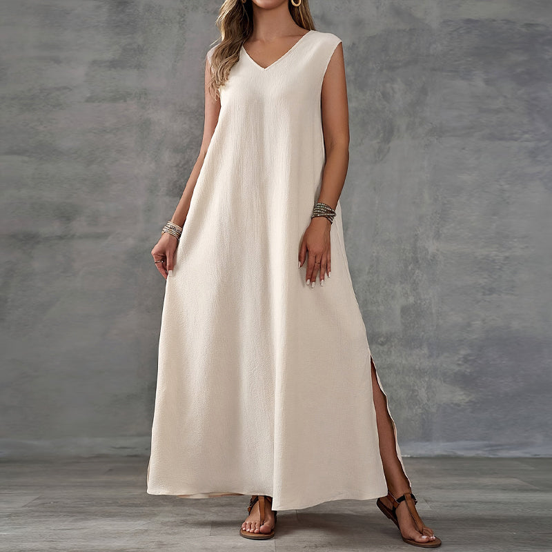 Allison - Women's Relaxed Fit Maxi Dress with Side Slit