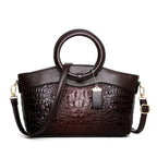 Aloura Leather Handbag with Round Handle
