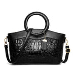 Aloura Leather Handbag with Round Handle