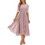 Amanda - Women's Lace Bodice Midi Dress