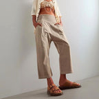 Amber - Women's High Waist Cropped Straight Pants