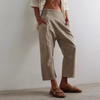 Amber - Women's High Waist Cropped Straight Pants