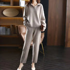Amina - Women's Cashmere Collared Sweater & Pants Set