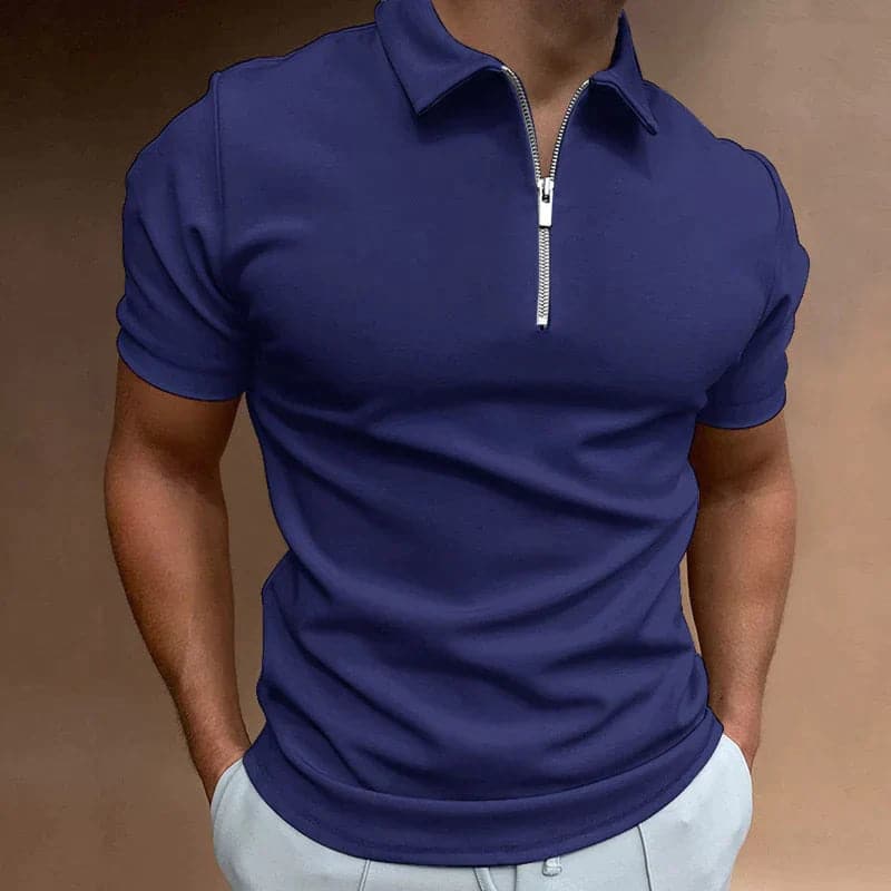 Andrew - Men's Zip Collar Short Sleeve Polo Shirt