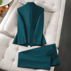 Ashley - Women’s Fitted Blazer Formal Pants Suit Set