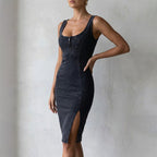 Ashley Monroe Fitted Denim Dress