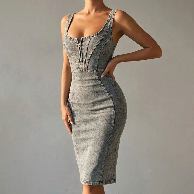 Ashley Monroe Fitted Denim Dress