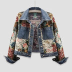 Ashley Monroe Floral Patchwork Denim Jacket