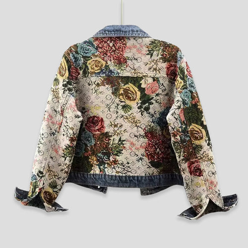 Ashley Monroe Floral Patchwork Denim Jacket