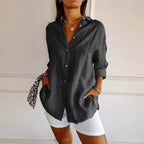 Ashley Monroe Pleated Button-Up Shirt