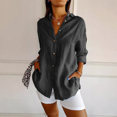 Ashley Monroe Pleated Button-Up Shirt