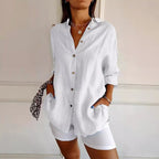 Ashley Monroe Pleated Button-Up Shirt