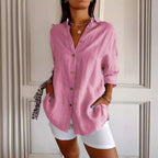 Ashley Monroe Pleated Button-Up Shirt