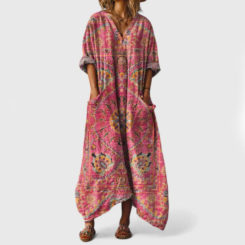 Ashley - Women’s Boho Oversized Maxi Dress with Pockets