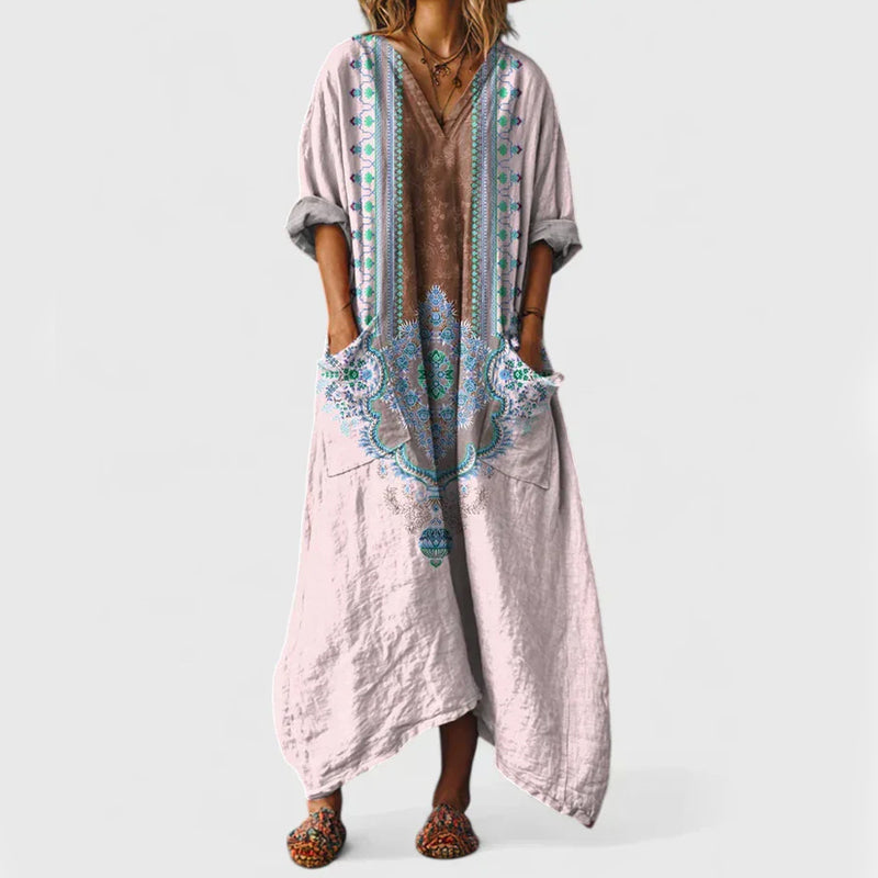 Ashley - Women’s Boho Oversized Maxi Dress with Pockets
