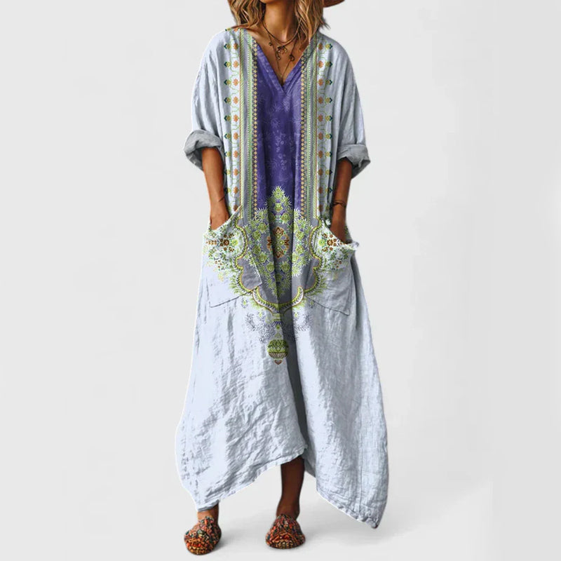Ashley - Women’s Boho Oversized Maxi Dress with Pockets