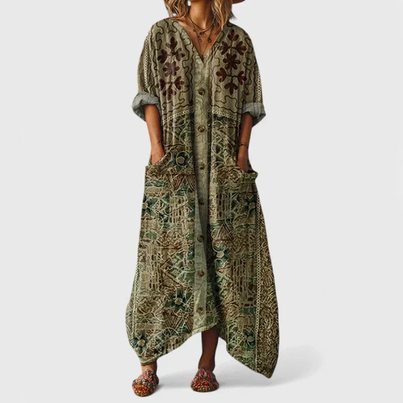 Ashley - Women’s Boho Oversized Maxi Dress with Pockets