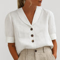 Ashley - Women’s Short Sleeve Button Blouse