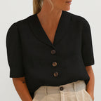 Ashley - Women’s Short Sleeve Button Blouse