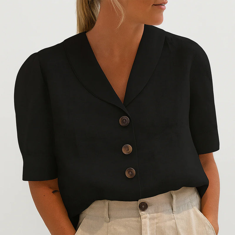 Ashley - Women’s Short Sleeve Button Blouse