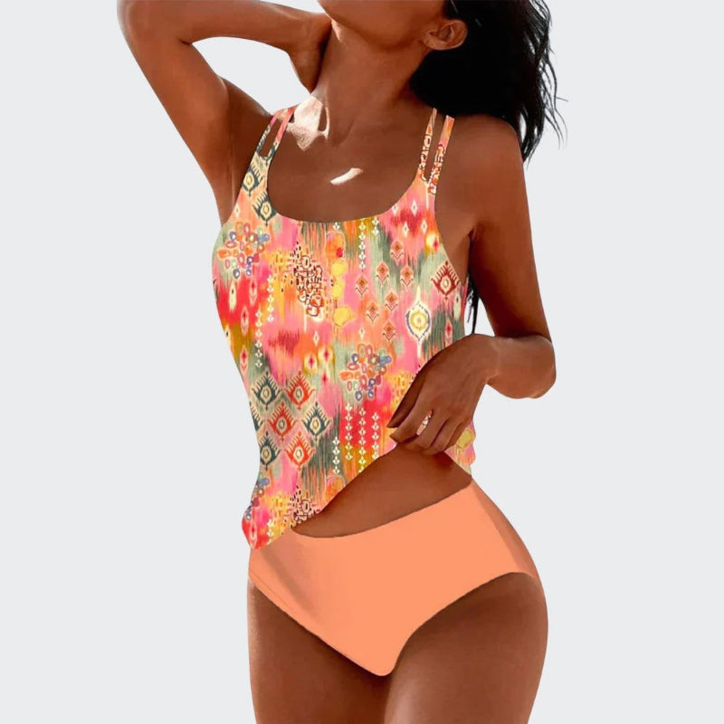 Ashley - Women's Printed Cutout Swimsuit Set