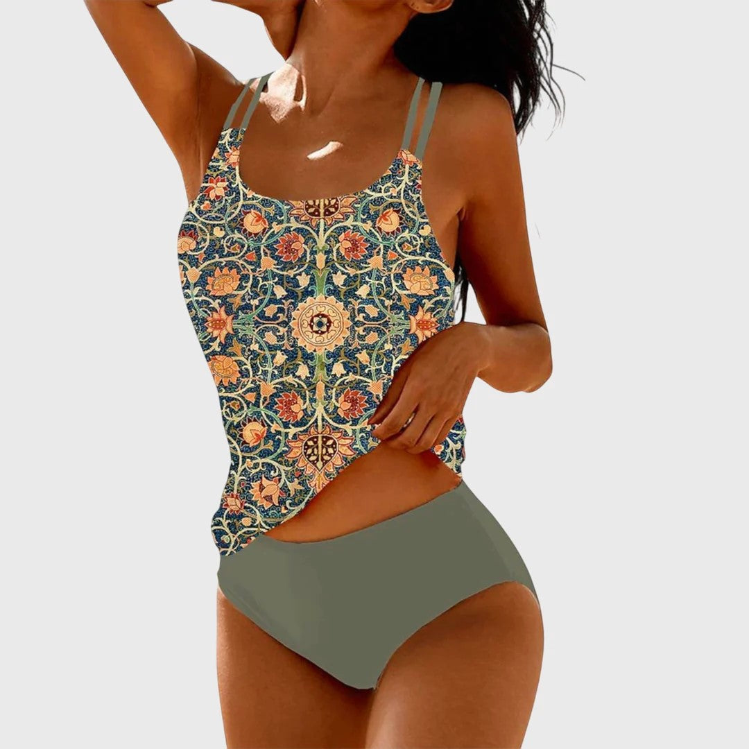Ashley - Women's Printed Cutout Swimsuit Set