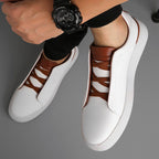 Austin - Men's Elastic Lace Leather Everyday Sneakers