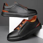 Austin - Men's Elastic Lace Leather Everyday Sneakers
