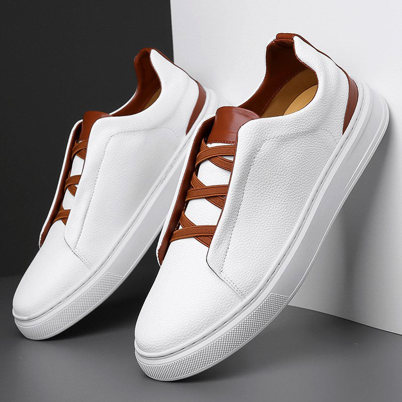 Austin - Men's Elastic Lace Leather Everyday Sneakers