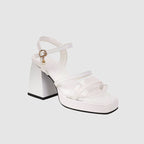 Ava - Women’s Clear Strap Platform Block Heels