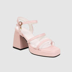 Ava - Women’s Clear Strap Platform Block Heels