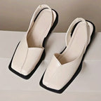 Ava - Women’s Square Toe Slingback Flat Shoes