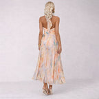 Blaire - Women’s Floral Halter Neck Maxi Dress