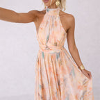 Blaire - Women’s Floral Halter Neck Maxi Dress