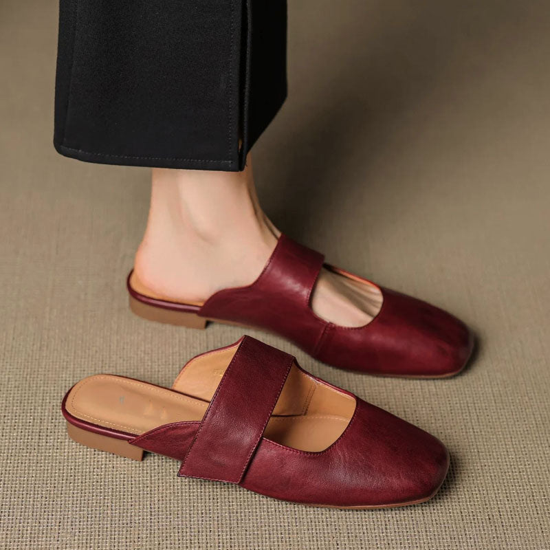 Brielle - Women's Genuine Leather Mule Flats
