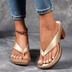 Brittany - Women’s Thong Sandals with Block Heel