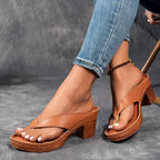 Brittany - Women’s Thong Sandals with Block Heel