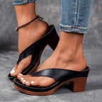 Brittany - Women’s Thong Sandals with Block Heel