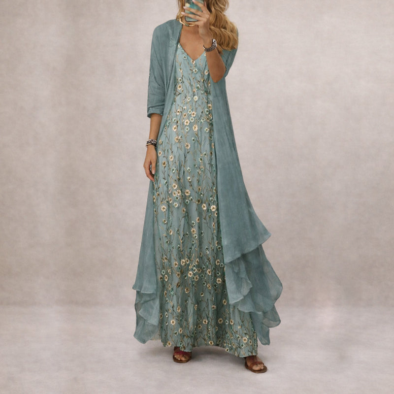 Brittany - Women's Floral Print Maxi Dress