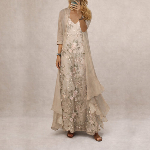 Brittany - Women's Floral Print Maxi Dress